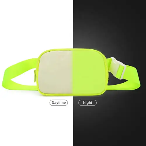 Neon Reflective Waist Bag with Adjustable Strap and High-Visibility Design